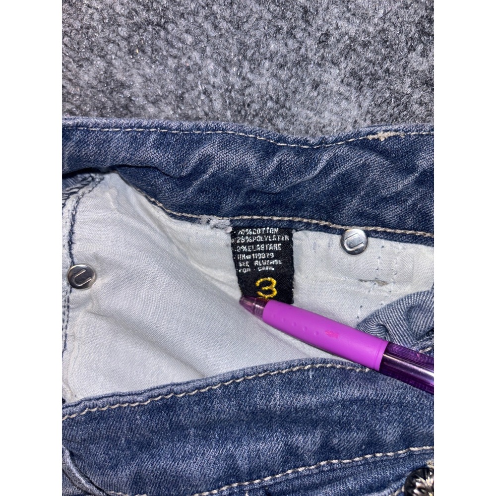 UWD Skinny Jeans Women Size 3 Blue Denim Metallic Embroidered Beaded Back Pocket - Picture 5 of 11